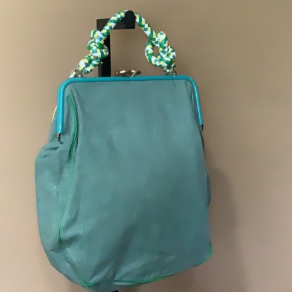 Damaged NWT Betsey Johnson Betseyville Lucky Gal bag in Aqua - Picture 6 of 12